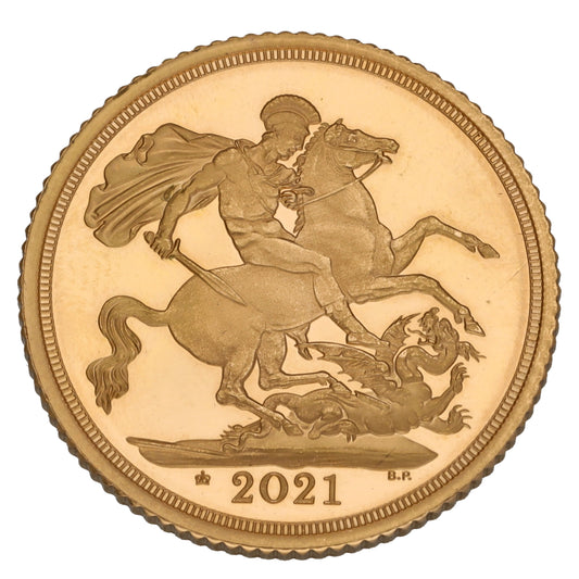 22ct Gold Queen Elizabeth II Full Sovereign Coin 2021