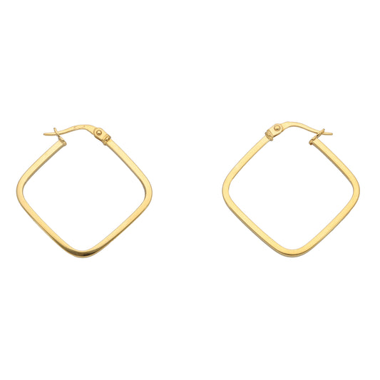 New 9ct Gold Square Hoop Earrings