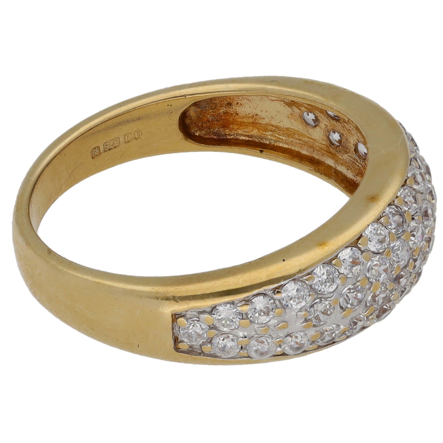 9ct Gold Cubic Zirconia Half Eternity Ring Size M
