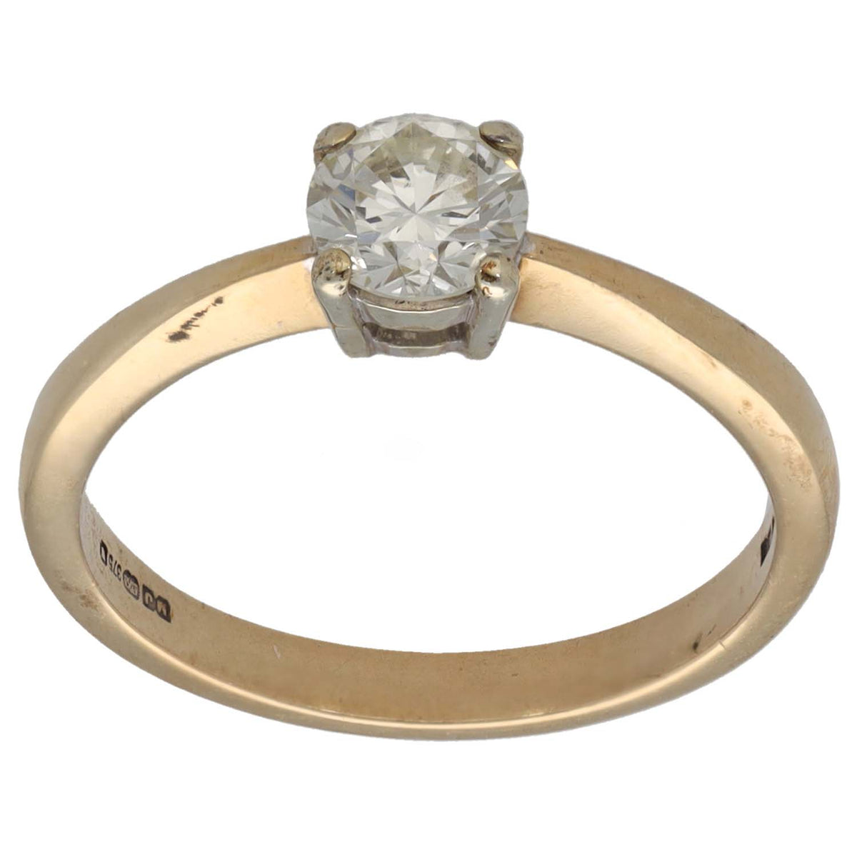 9ct Gold 0.50ct Diamond Solitaire Ring Size M