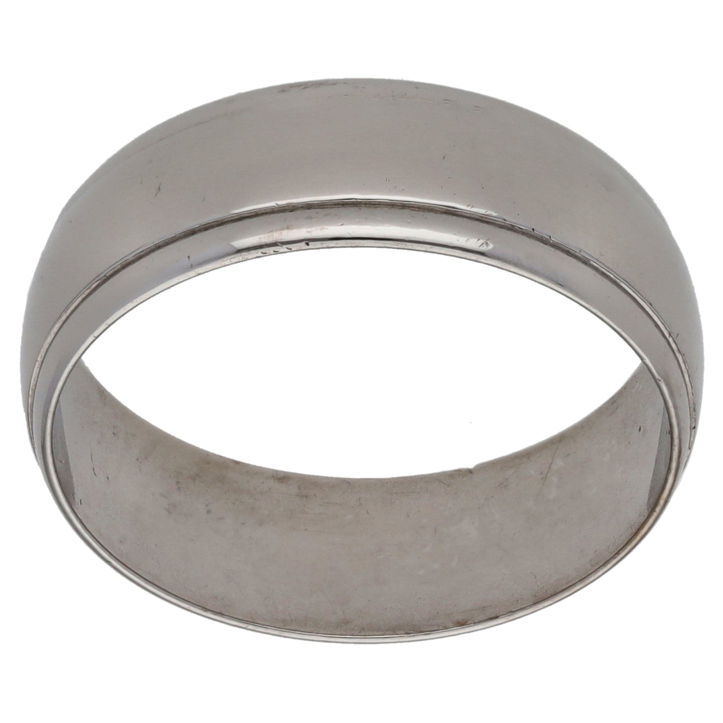 9ct White Gold Patterned Wedding Ring Size T