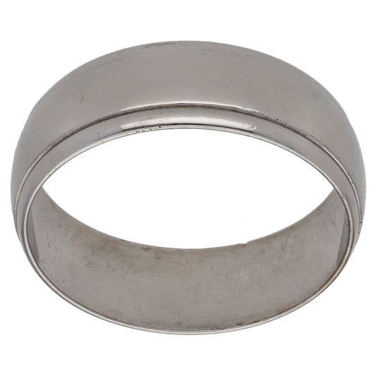9ct White Gold Patterned Wedding Ring Size T