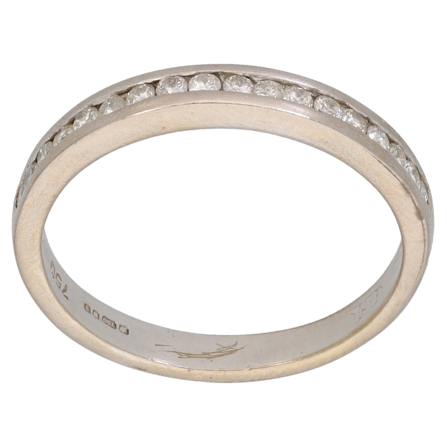 18ct White Gold 0.18ct Diamond Half Eternity Ring Size K
