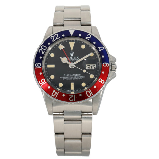 Rolex GMT Master 1675, pepsi bezel, stainless steel case and bracelet