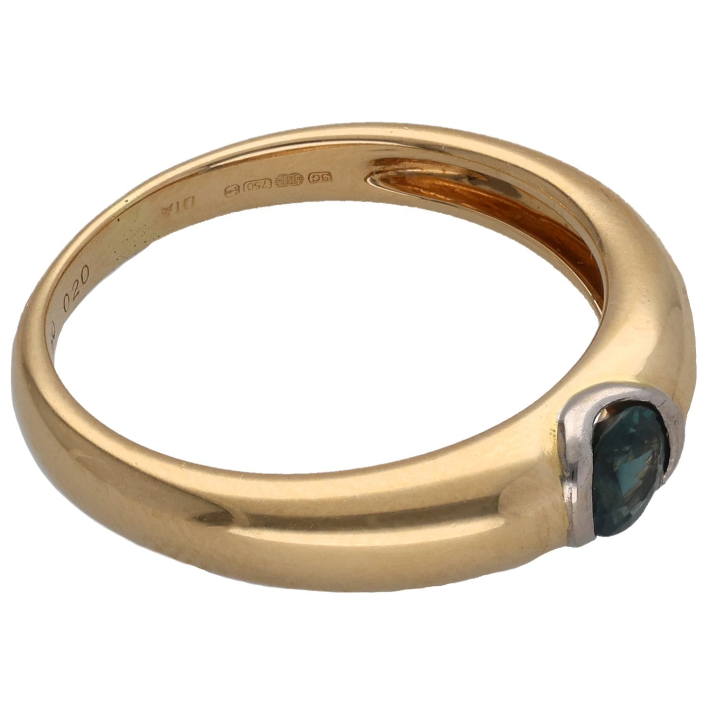 18ct Gold Sapphire Single Stone Ring Size O