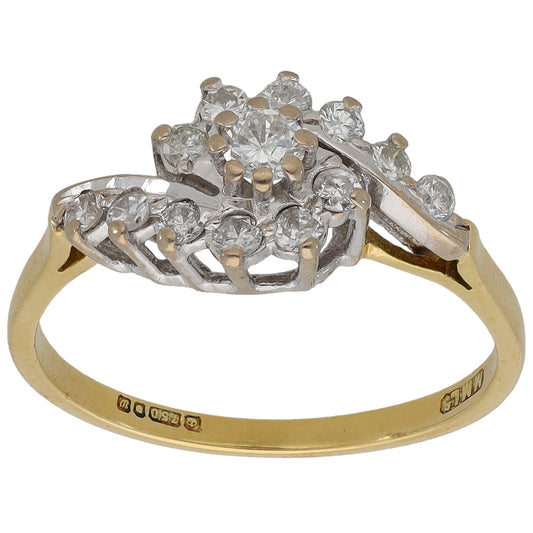 18ct Gold 0.34ct Diamond Dress/Cocktail Ring Size O
