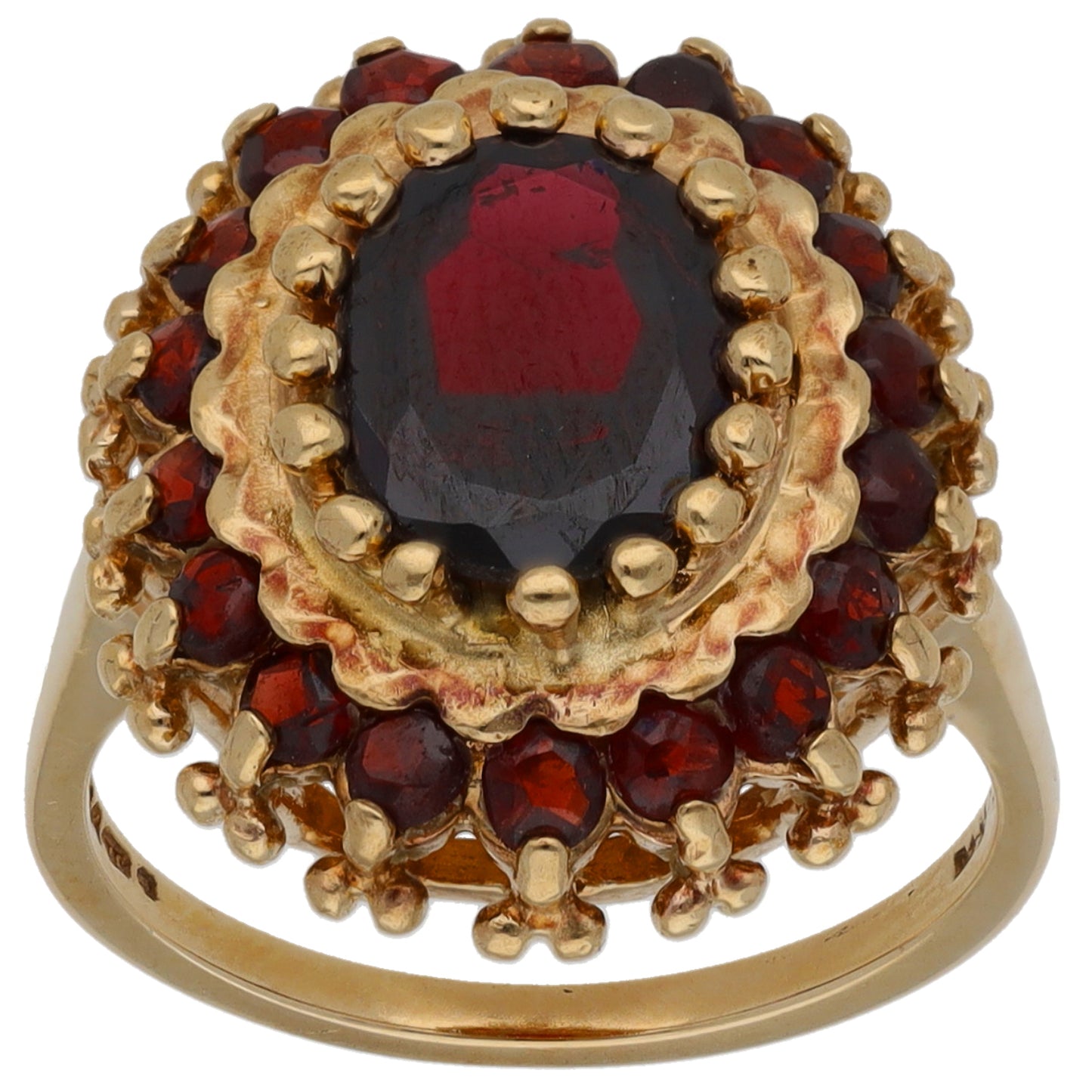 9ct Gold Garnet Dress/Cocktail Ring Size K