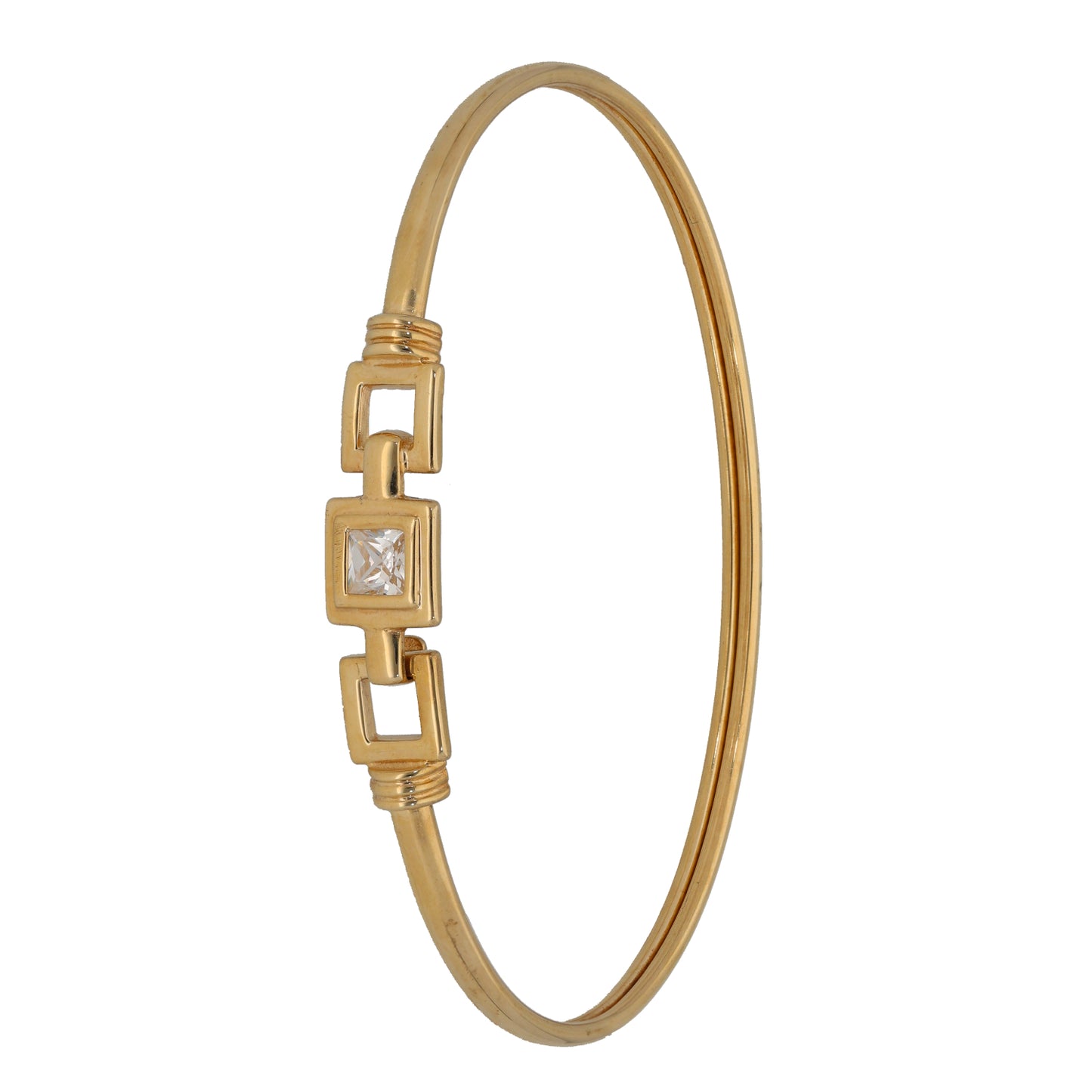 9ct Gold Cubic Zirconia Hinged/Clasp Bangle