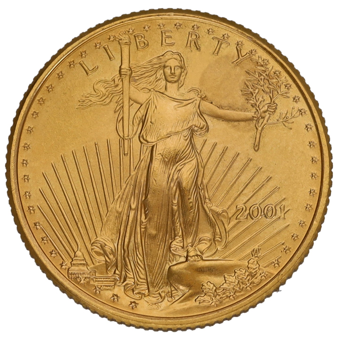 22ct Gold USA Eagle 1/4 OZ Coin 2001