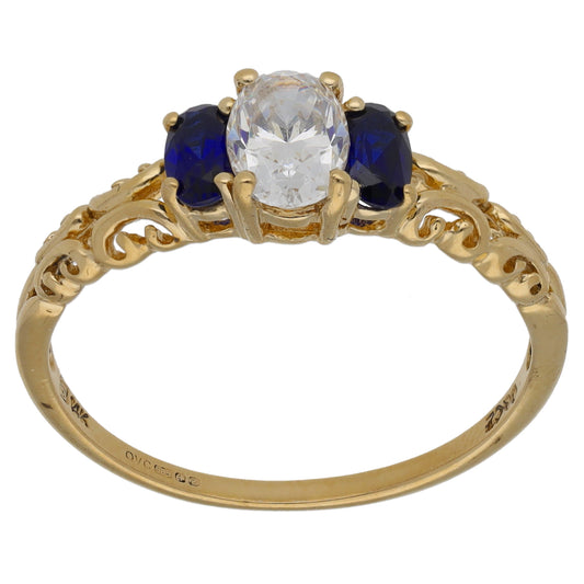 9ct Gold Imitation Trilogy Ring Size T