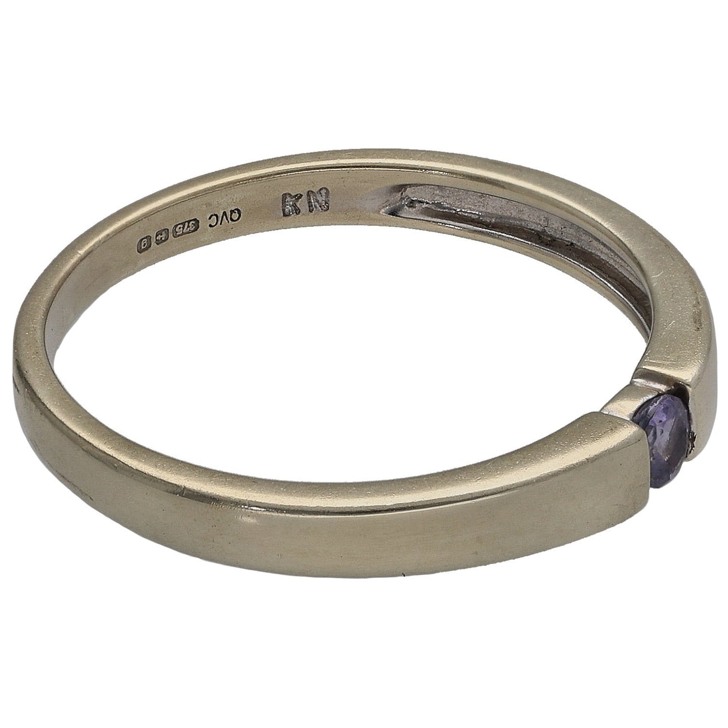 9ct White Gold Tanzanite Single Stone Ring Size N