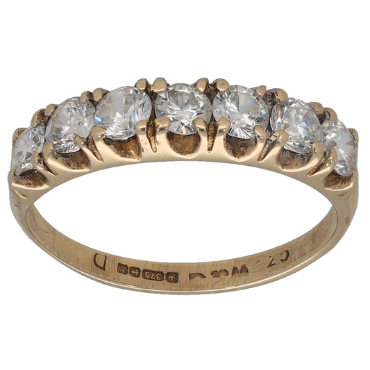 9ct Gold Cubic Zirconia Half Eternity Ring Size K