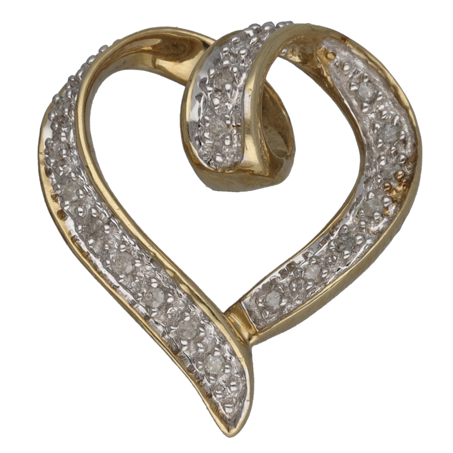 9ct Gold 0.20ct Diamond Heart Pendant