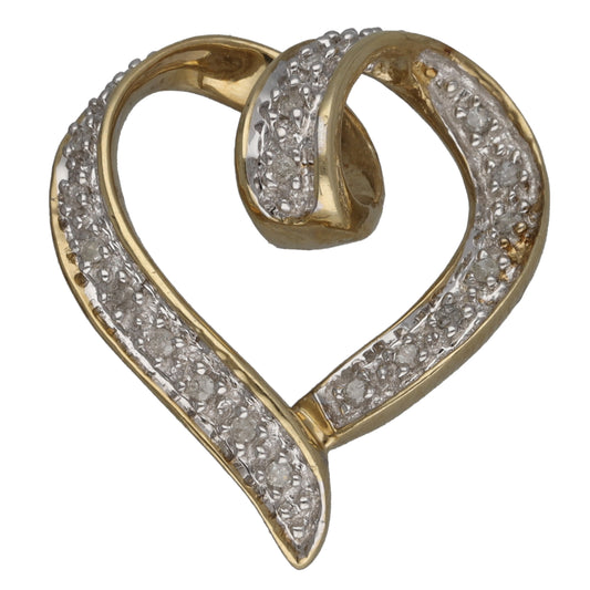 9ct Gold 0.20ct Diamond Heart Pendant