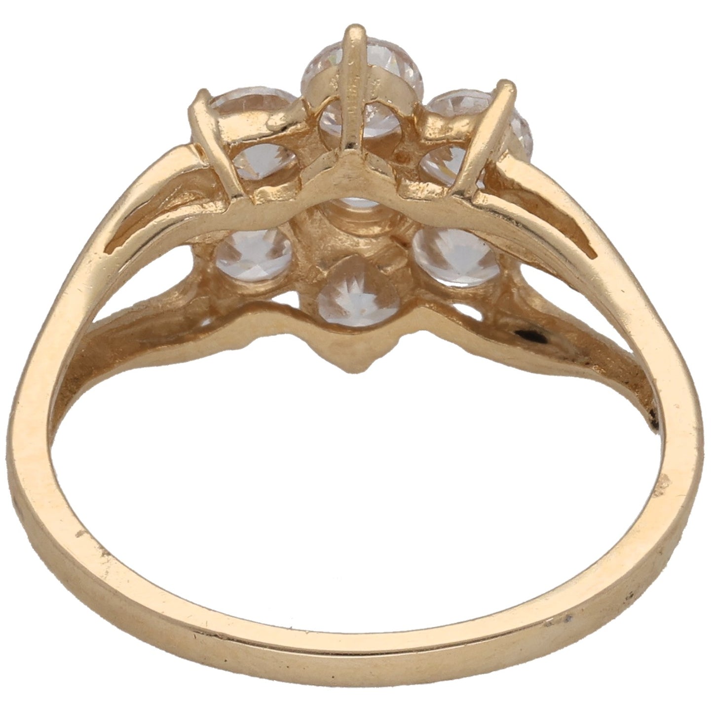 14ct Gold Cubic Zirconia Dress/Cocktail Ring Size M