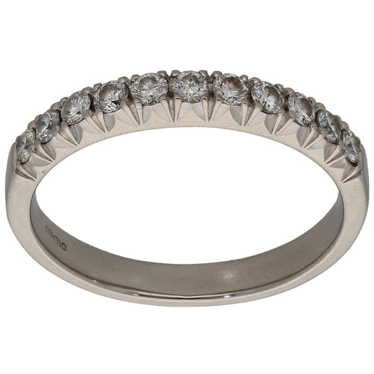 Platinum 0.33ct Diamond Half Eternity Ring Size M