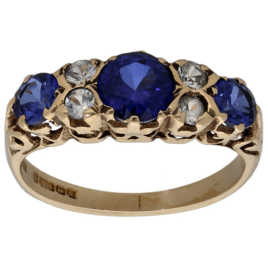 9ct Gold Imitation Half Eternity Ring Size L