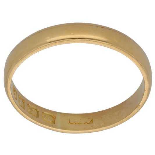 18ct Gold Plain Wedding Ring Size P