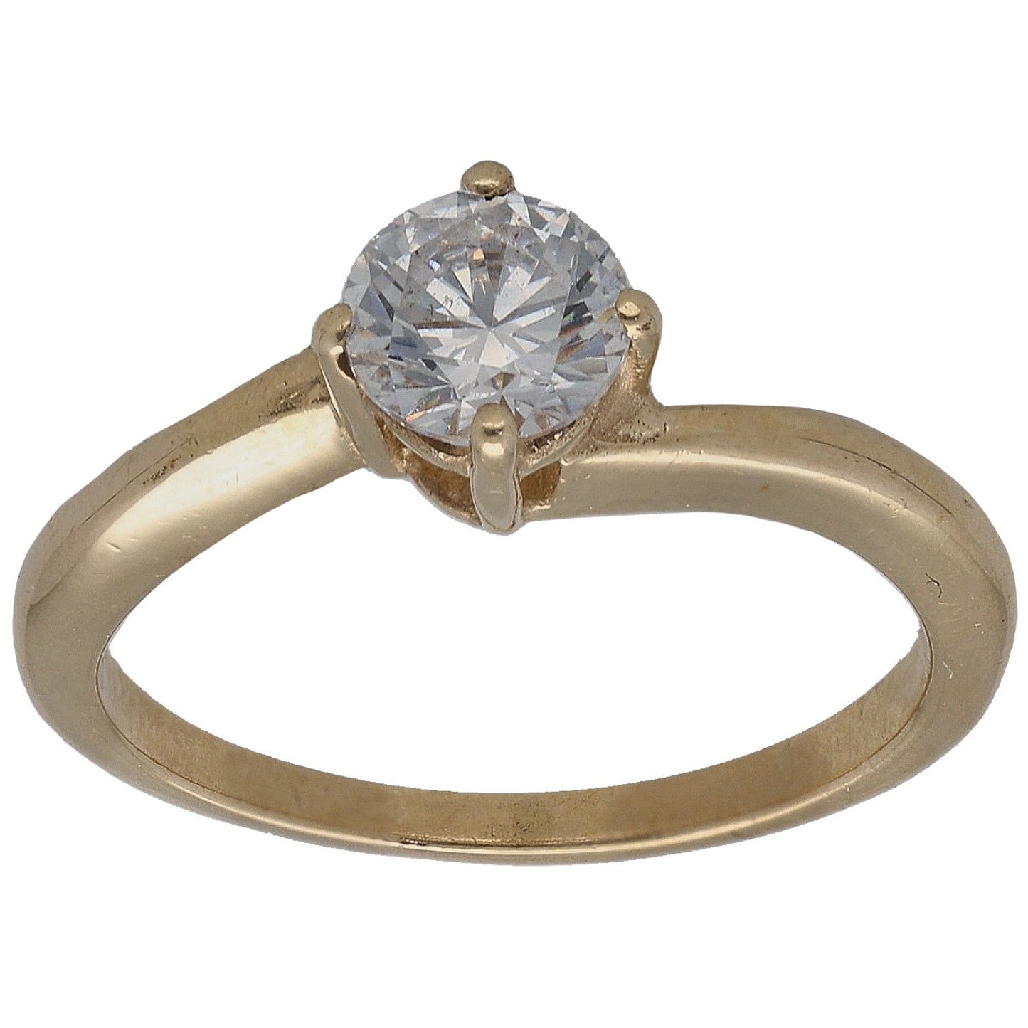 9ct Gold Cubic Zirconia Single Stone Ring Size K
