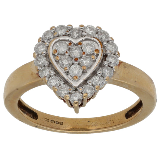 9ct Gold 0.44ct Diamond Cluster Ring Size N