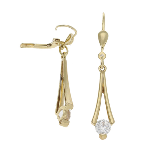 9ct Gold Cubic Zirconia Drop Earrings