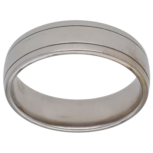 9ct Bicolour Gold Patterned Wedding Ring Size T