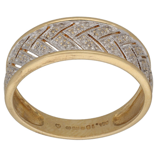 14ct Gold 0.18ct Diamond Dress/Cocktail Ring Size R