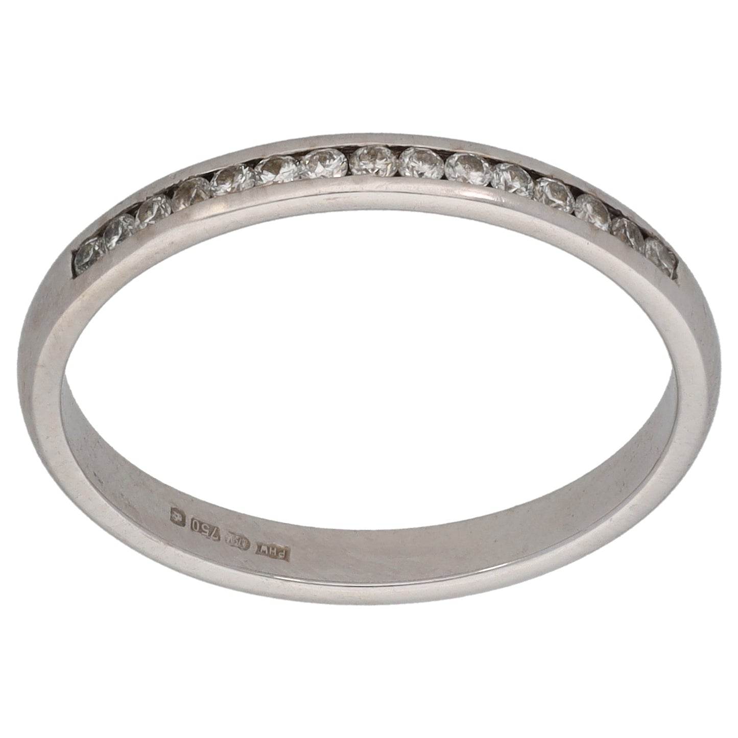 18ct White Gold 0.15ct Diamond Half Eternity Ring Size N