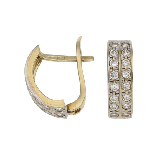9ct Gold Cubic Zirconia Clip On Earrings