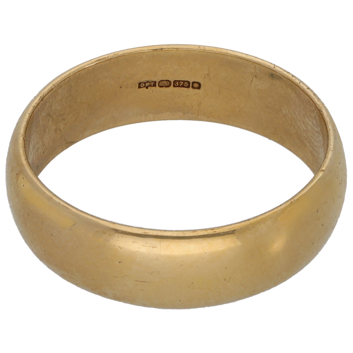 9ct Gold Plain Wedding Ring Size S