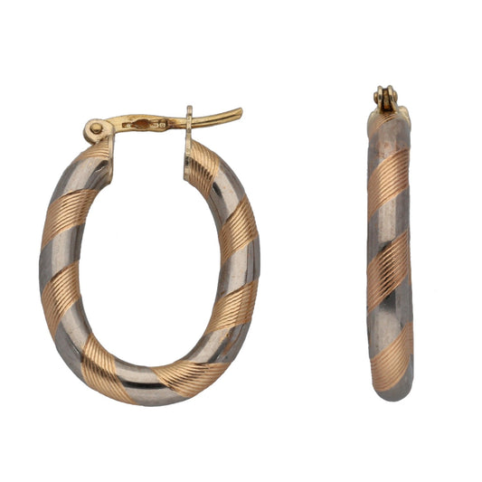 9ct Bicolour Gold Creole Earrings