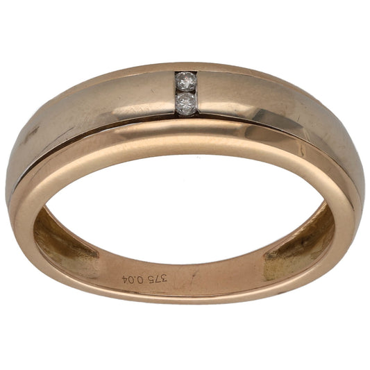 9ct Gold 0.04ct Diamond Alternative Ring Size T