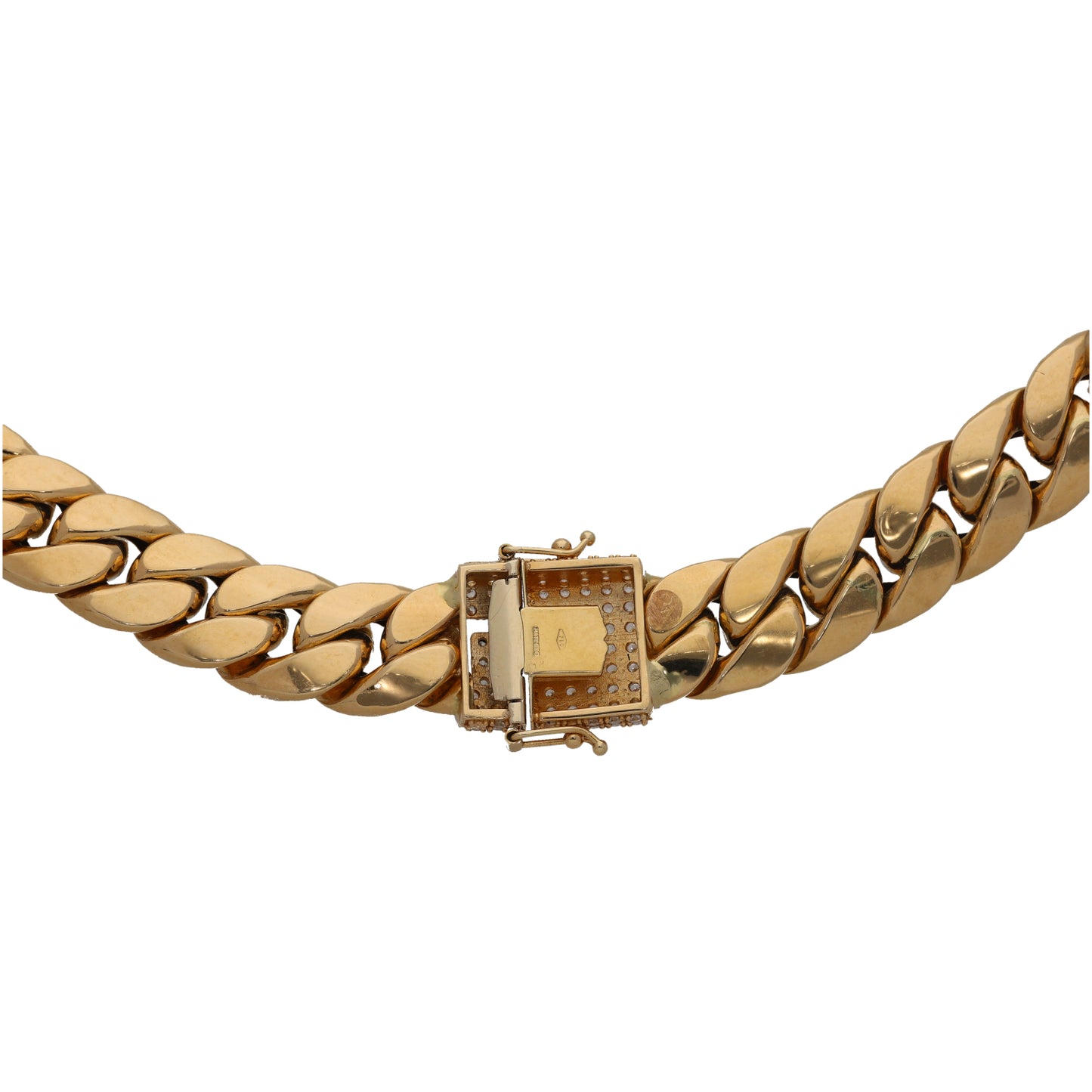 18ct Gold Cubic Zirconia Curb Chain 30"