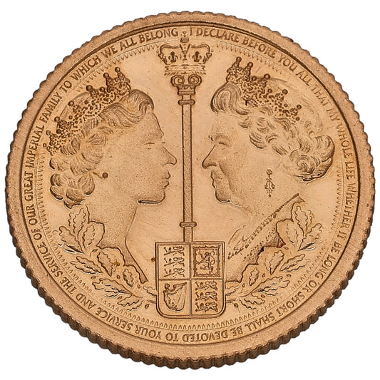 22ct Gold Queen Elizabeth II Quarter Sovereign Coin 2022