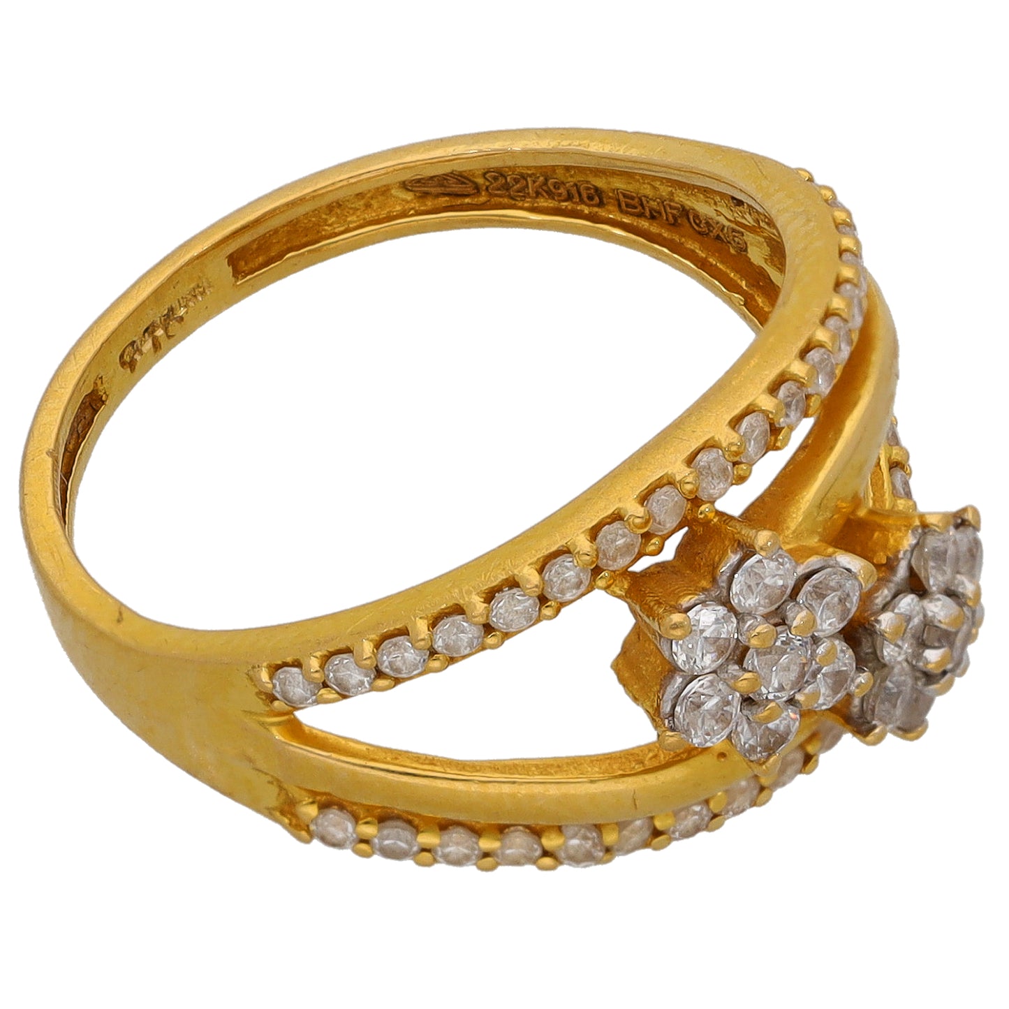 22ct Gold Imitation Gems Dress/Cocktail Ring Size N