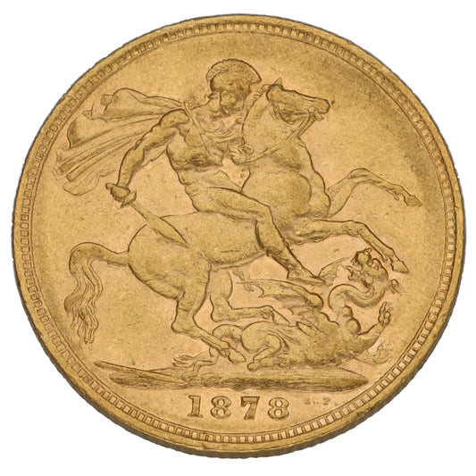 22ct Gold Queen Victoria Full Sovereign Coin 1878