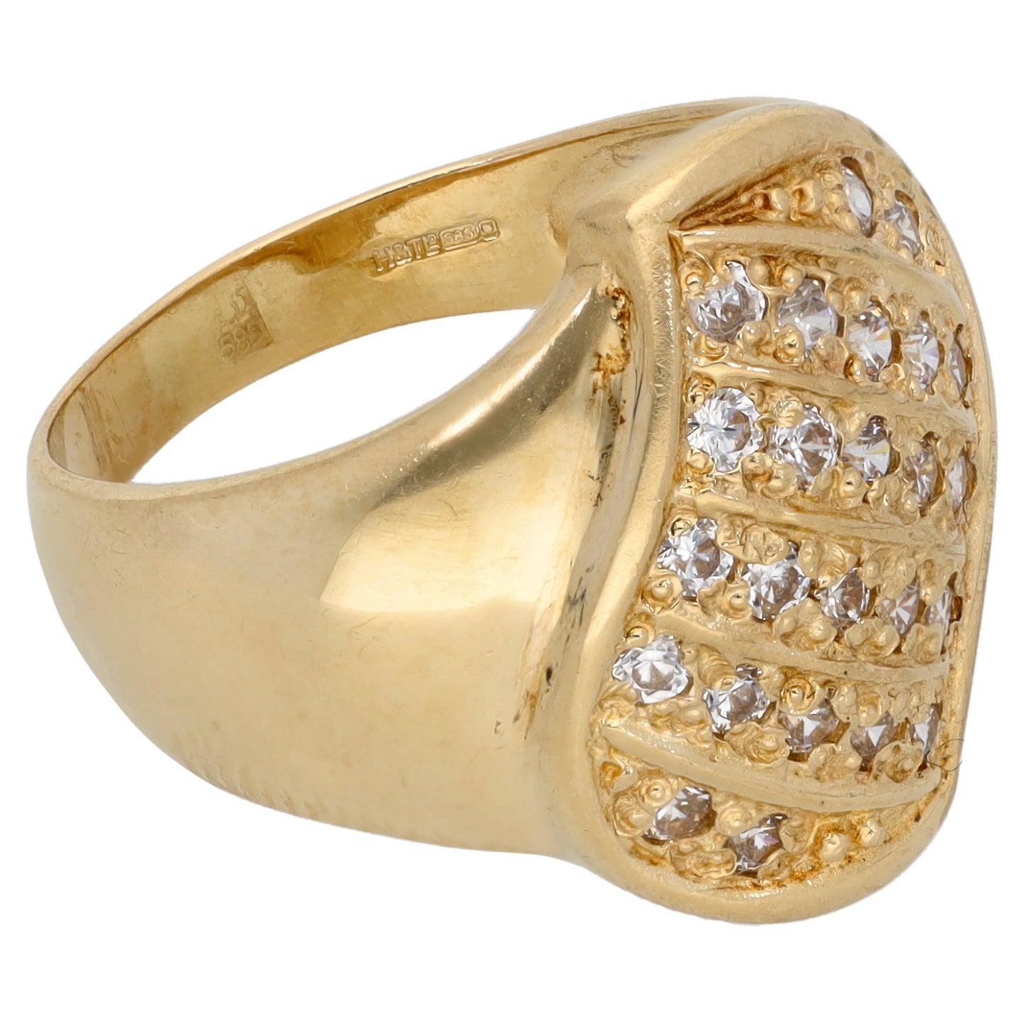 14ct Gold Cubic Zirconia Alternative Ring Size O