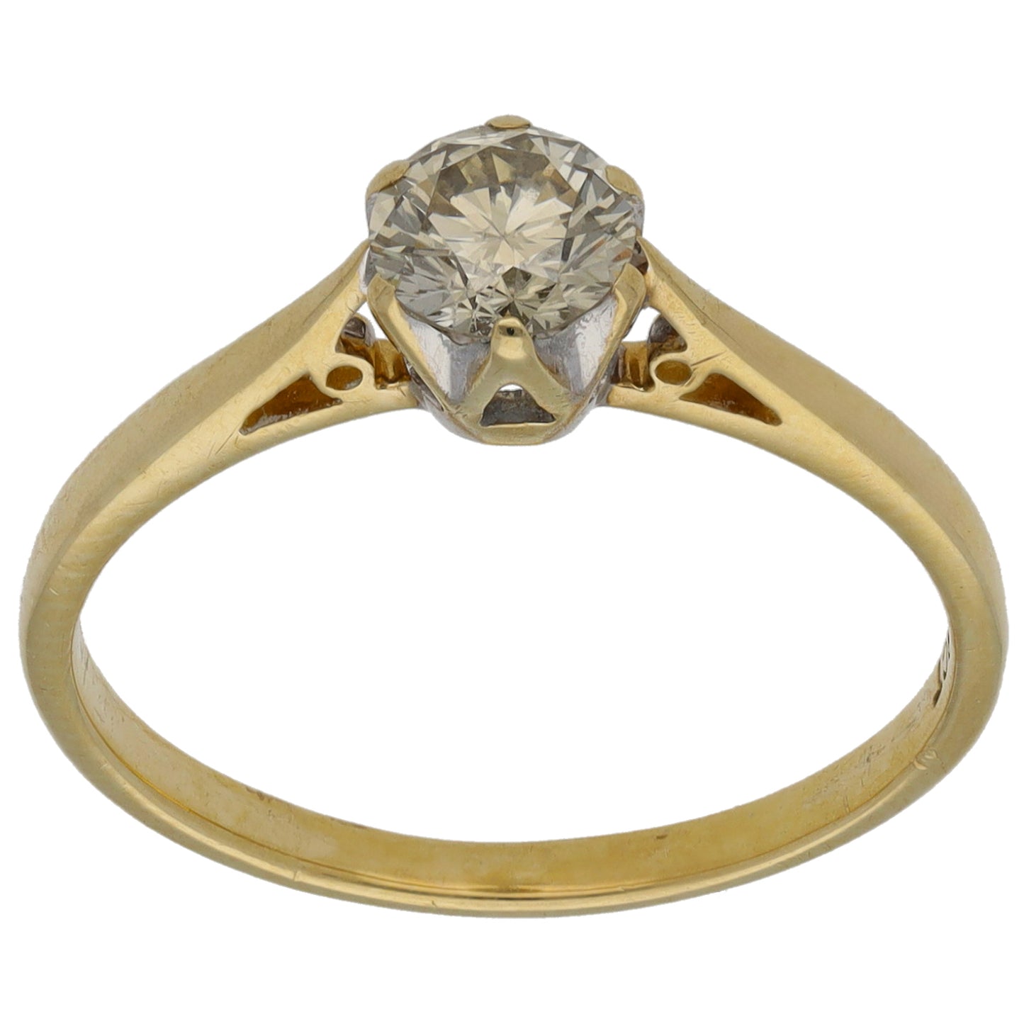 9ct Gold 0.56ct Diamond Solitaire Ring Size P