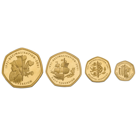 22ct Gold Decimalisation 50th Anniversary Sovereign Coin Set 2021