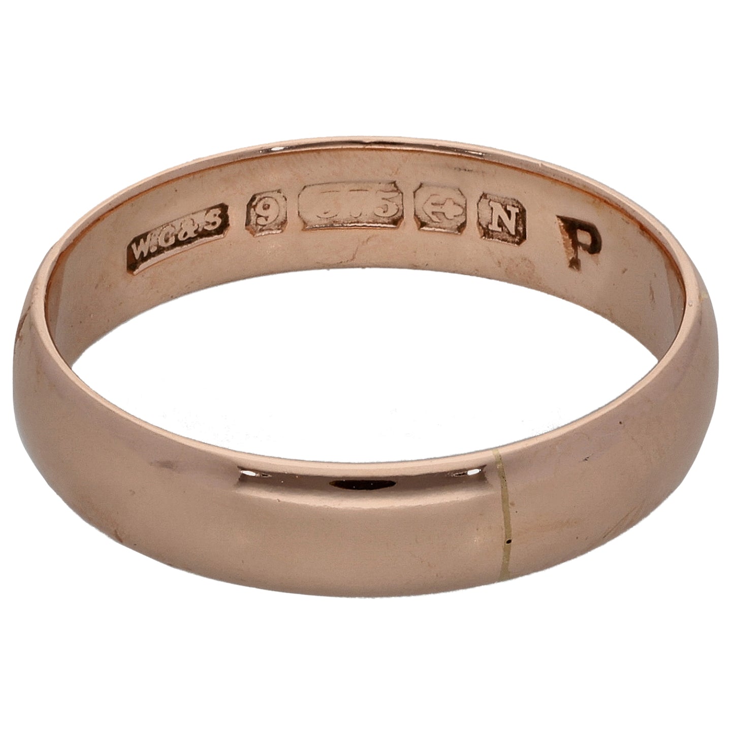 9ct Gold Plain Wedding Ring Size P