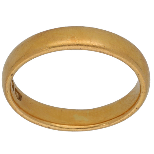 22ct Gold Plain Wedding Ring Size O