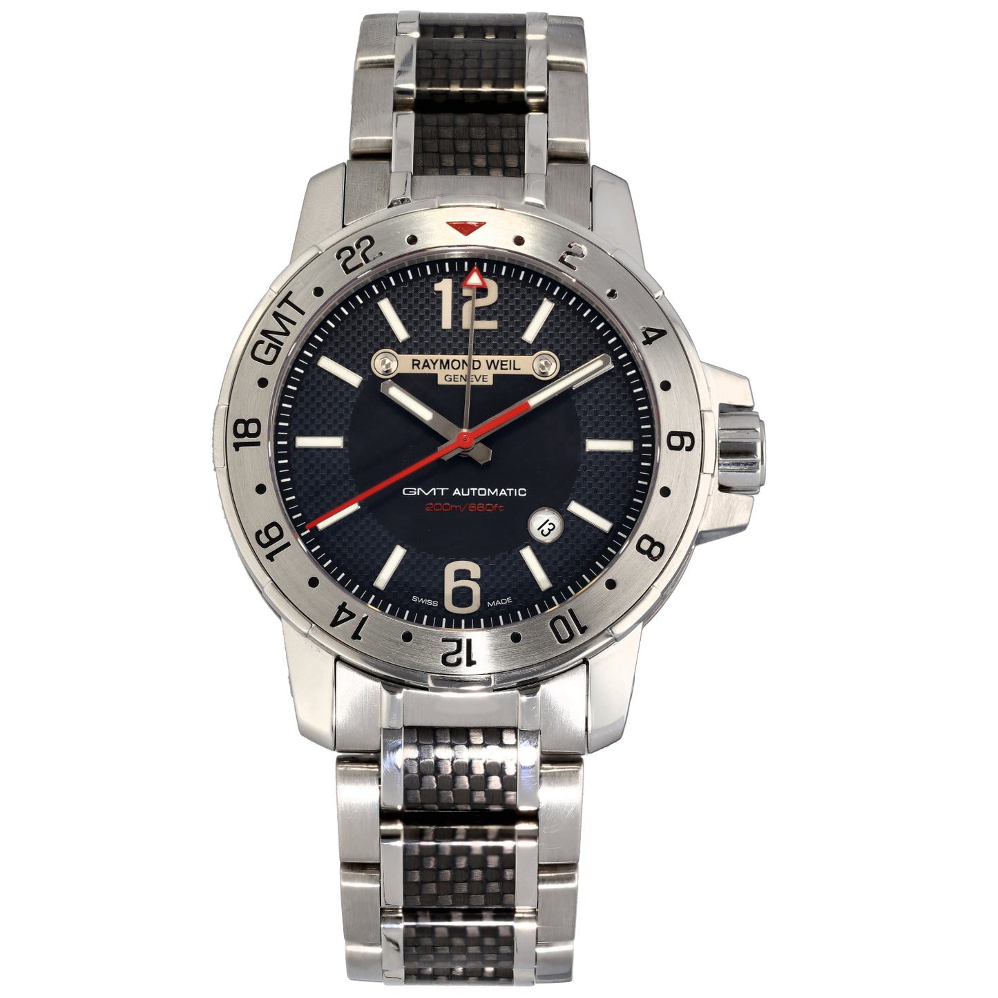 Raymond Weil Nabucco GMT 3800 44mm Stainless Steel Watch