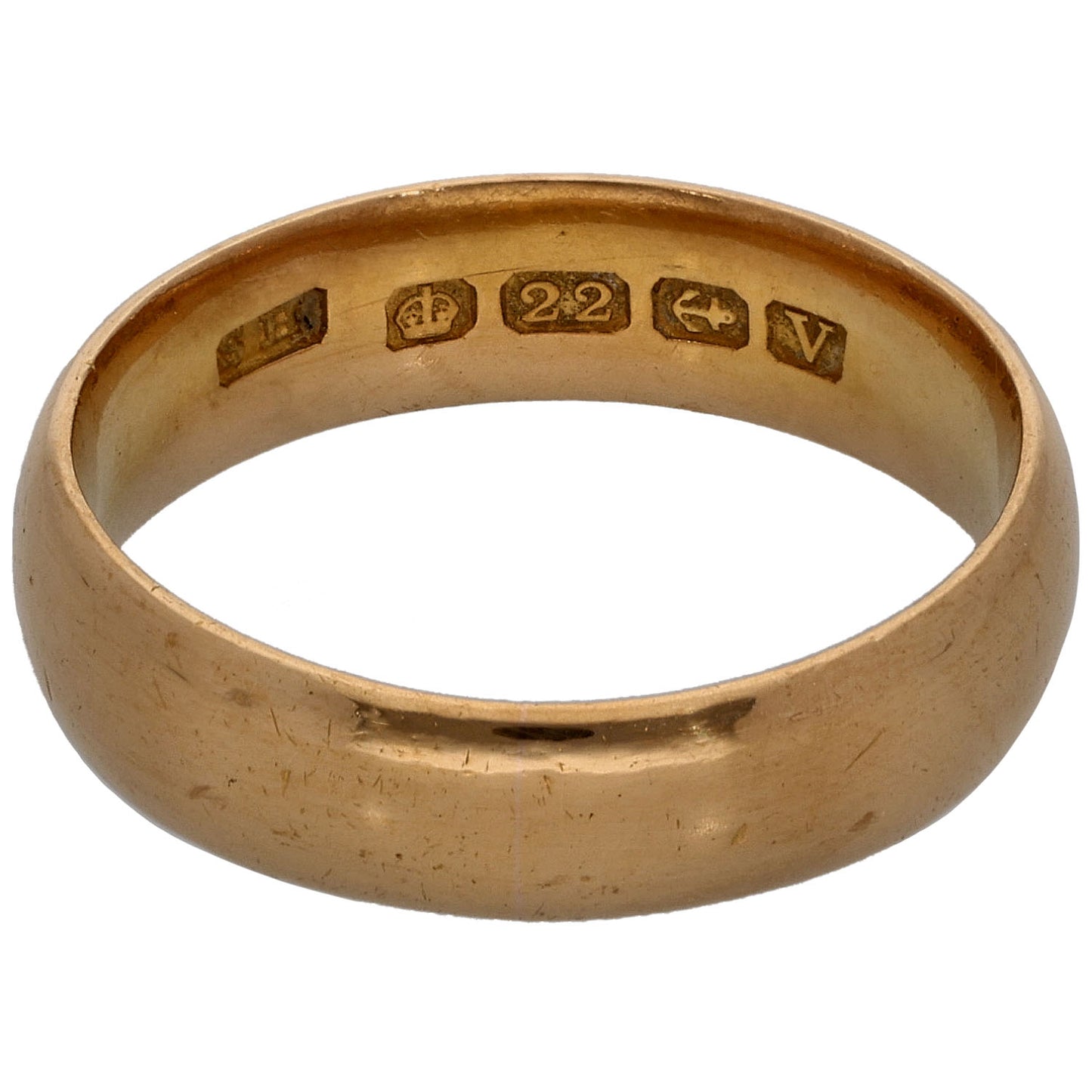 22ct Gold Plain Wedding Ring Size P