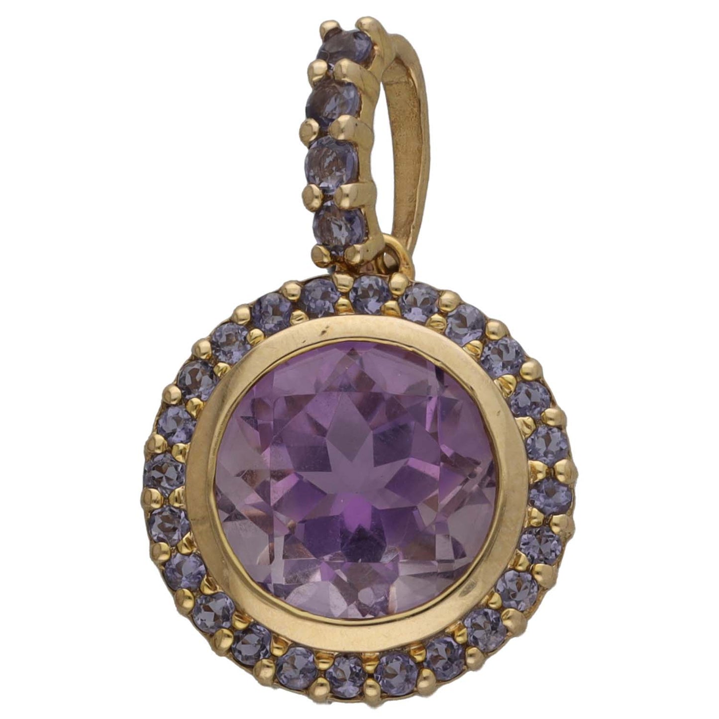 9ct Gold Amethyst & Tanzanite Dress/Cocktail Pendant