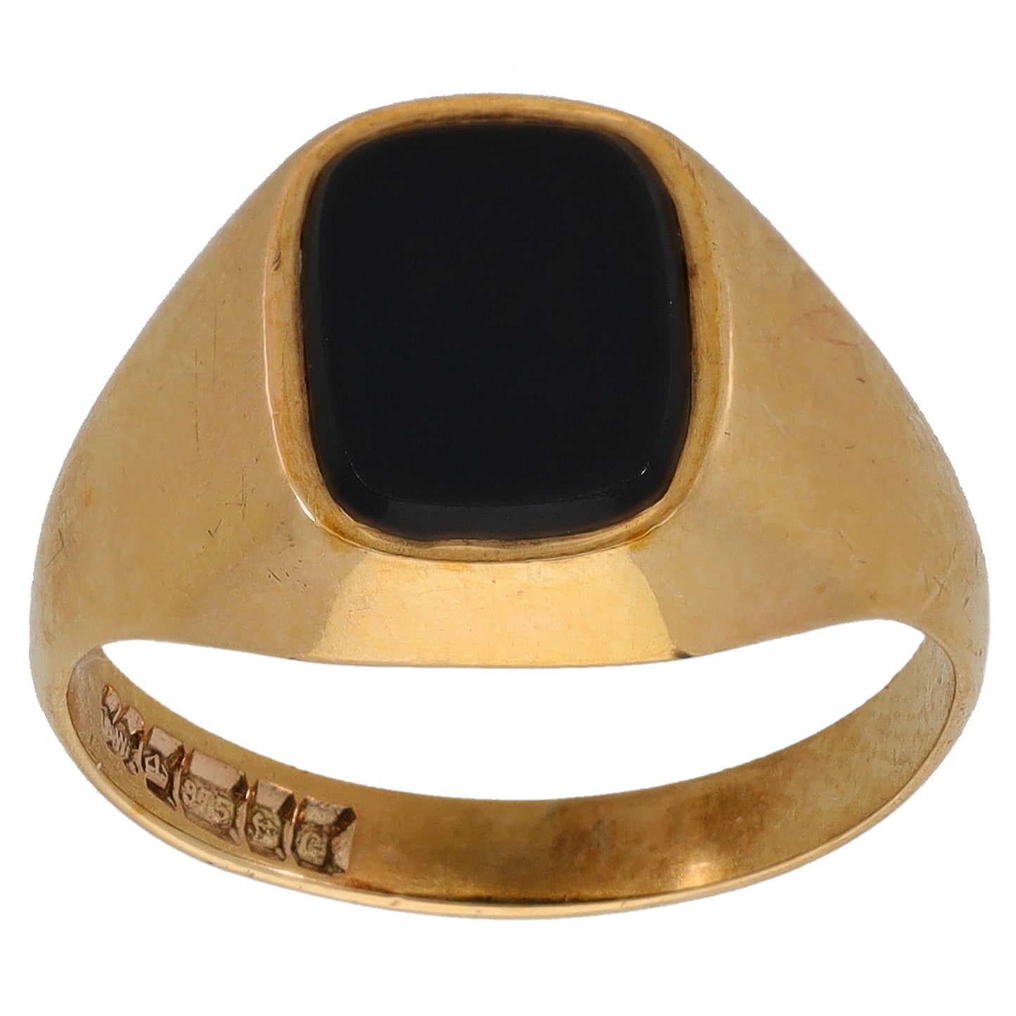 9ct Gold Onyx Signet Ring Size L