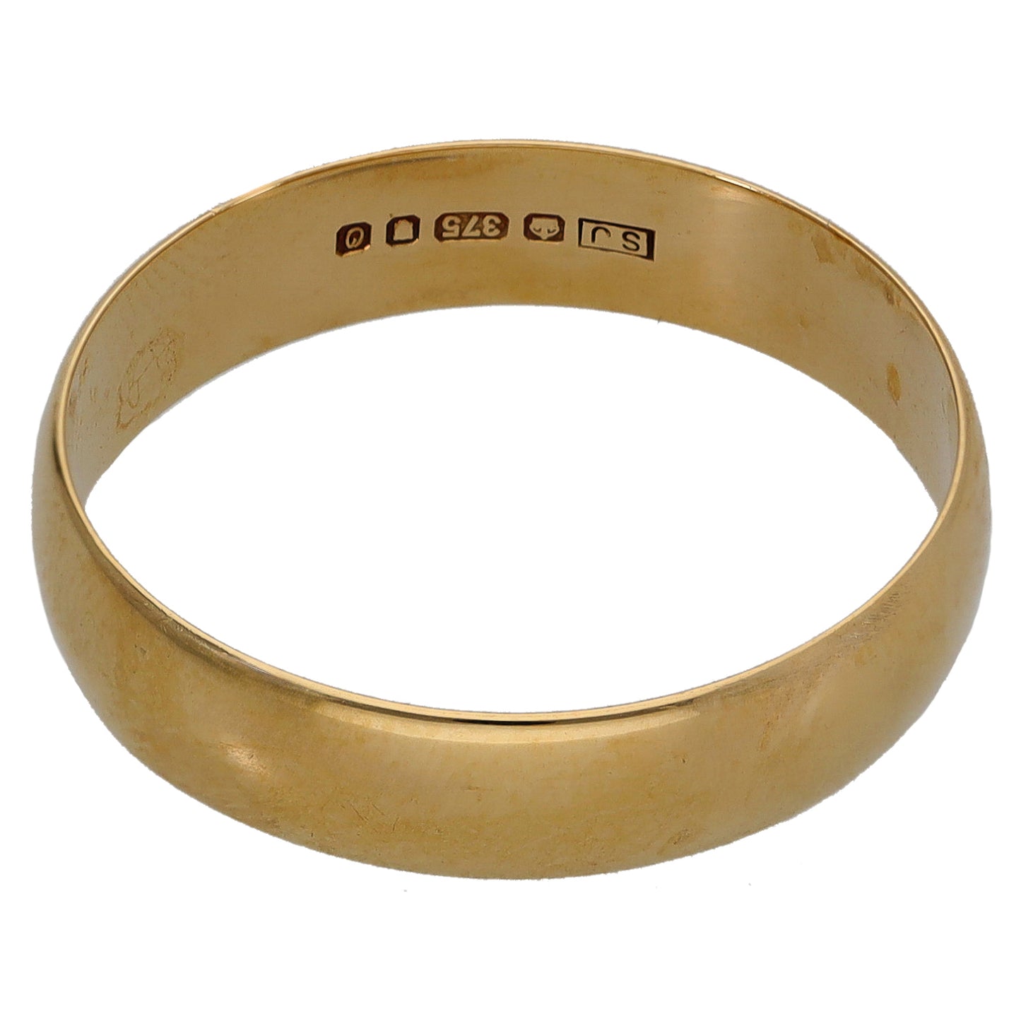 9ct Gold Plain Wedding Ring Size R