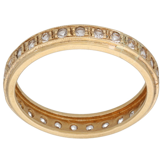 9ct Gold Cubic Zirconia Eternity Ring Size T