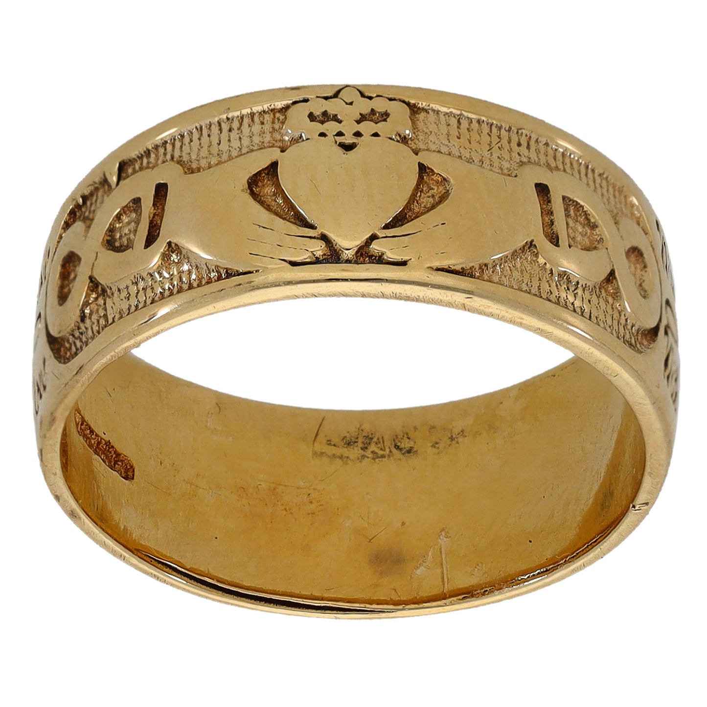 9ct Gold Claddagh Ring Size N