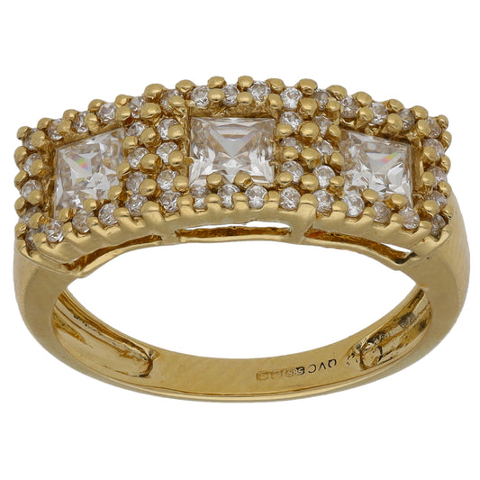 14ct Gold Cubic Zirconia Dress/Cocktail Ring Size K