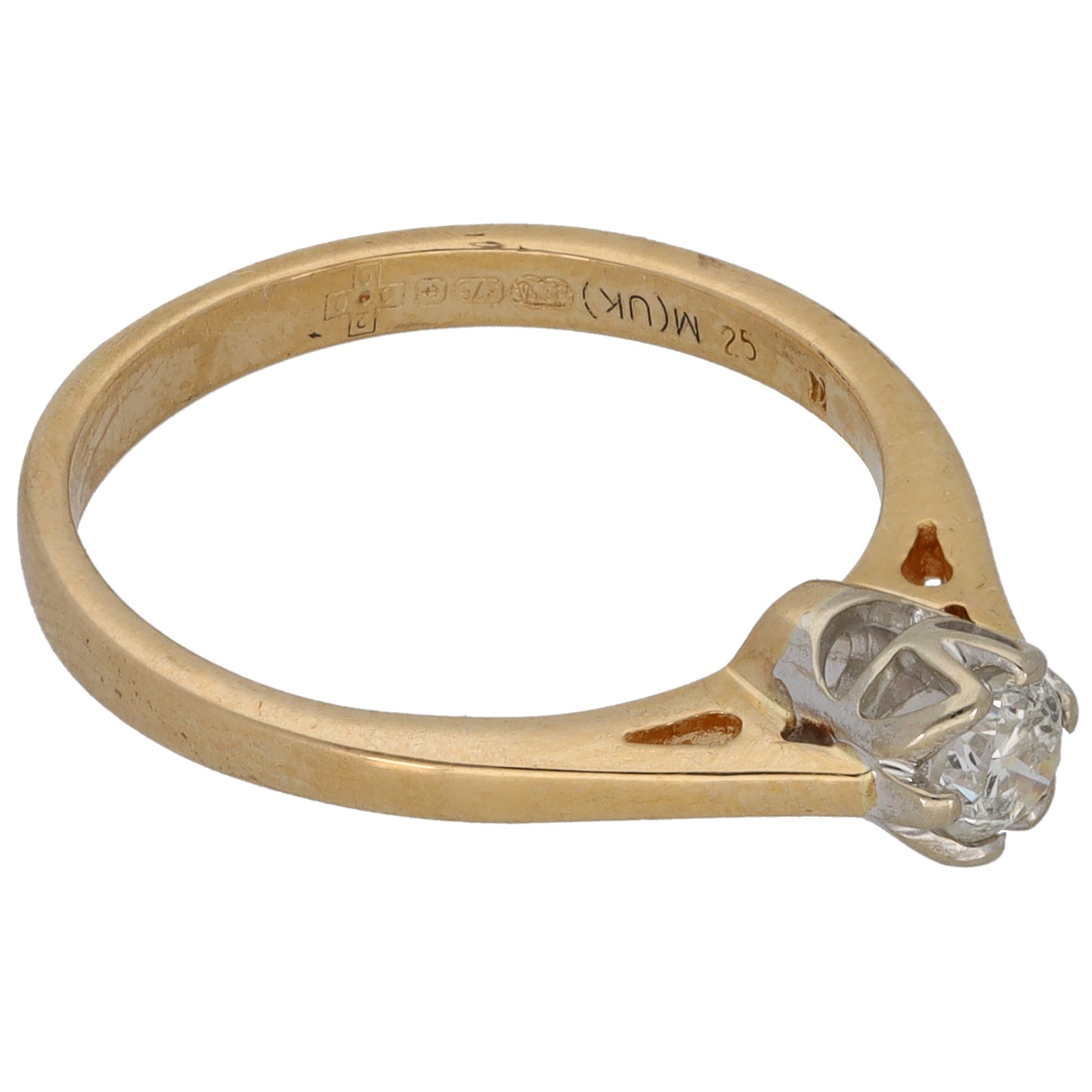 9ct Gold 0.25ct Diamond Solitaire Ring Size M